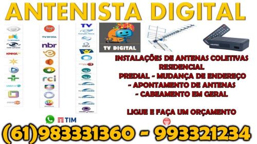 Antenista Taguatinga Parabólica 5g Sky - Claro Tv - Oi Tv – Antena Digital Brasília Df Goiás Geral 740543