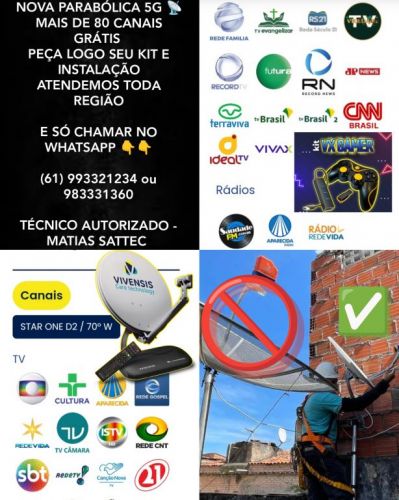 Antenista técnico instalador de antenas Samambaia Df Geral 757033