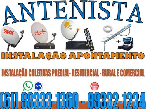 Instalador Antenista Varjão Parabólicas 5g Sky Claro Tv  Oi Tv  Antenas Digital Brasília Df Goiás Geral 747086