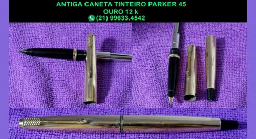  Antiga caneta tinteiro Parker 45 em ouro 12 k.  704375