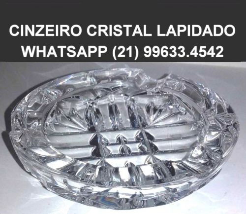 Antigo Cinzeiro Redondo.cristal lapidado. 	 704284