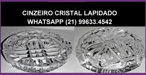 Antigo Cinzeiro Redondo.cristal lapidado. 	 704285