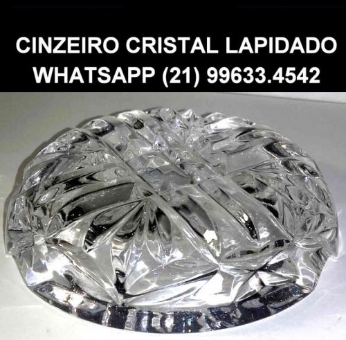 Antigo Cinzeiro Redondo.cristal lapidado. 	 704286