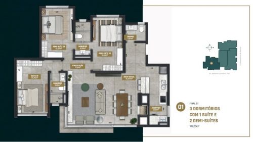 Apartamento 3 dormitórios sendo 1 suíte à venda Centro - Torres 760566