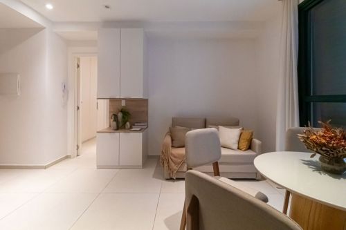 Apartamento 58m2 garden com piscina com hidromassagem e cromoterapia toldo elétrico com proteção solar para maior privacidade deck em madeira ecológica bancada gourmet e armários; composto por 779879 Apartamento 58m2 garden com piscina com hidromassagem e cromoterapia toldo elétrico com proteção solar para maior privacidade deck em madeira ecológica bancada gourmet e armários; composto por 779879