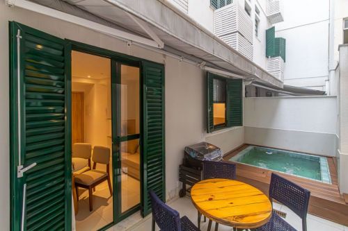 Apartamento 58m2 garden com piscina com hidromassagem e cromoterapia toldo elétrico com proteção solar para maior privacidade deck em madeira ecológica bancada gourmet e armários; composto por 779883 Apartamento 58m2 garden com piscina com hidromassagem e cromoterapia toldo elétrico com proteção solar para maior privacidade deck em madeira ecológica bancada gourmet e armários; composto por 779883