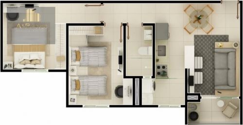 Apartamento de 63 m² com 03 Dormitórios - Jardim Taperás Salto Sp 265215