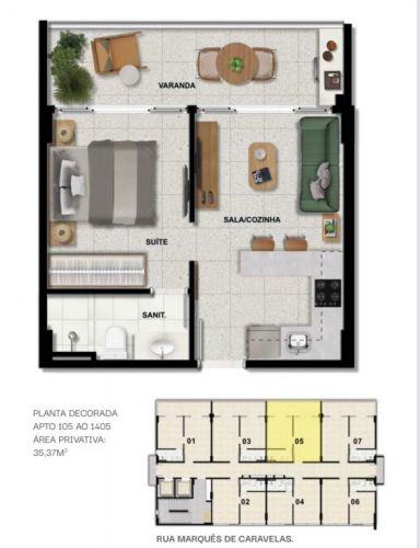 Apt Quarto e Sala. Venda. 36 m² por R$ 470.00000 Barra-salvador Boutique Living Gama De Serviços 651795