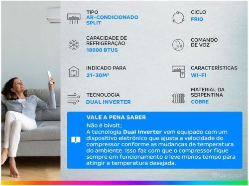 Ar-condicionado Split Lg Dual Inverter Voice Ai 18.000 Btus Frio S3-q18kl31b 752919