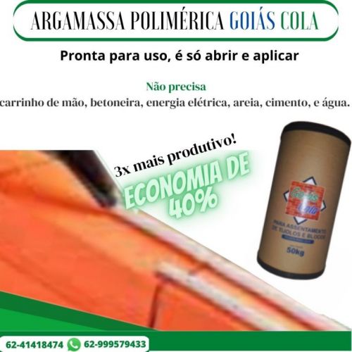 Argamassa polimérica Goiás cola para assentamento de tijolos e blocos 698603