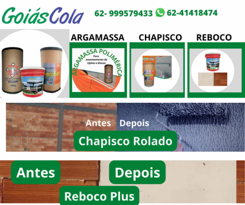 Argamassa polimérica Goiás cola para assentamento de tijolos e blocos 698607