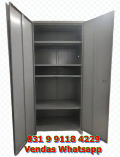Armário de Aço Grande com 4 Prateleiras e Chave Frete Gratis para Bh Minas Produto Novo 755926