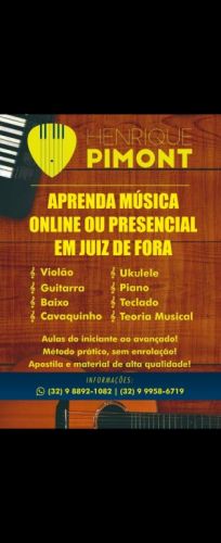 Aulas de violão guitarra baixo teclado piano cavaquinho ukulele e bateria em juizdefora ou online 746712