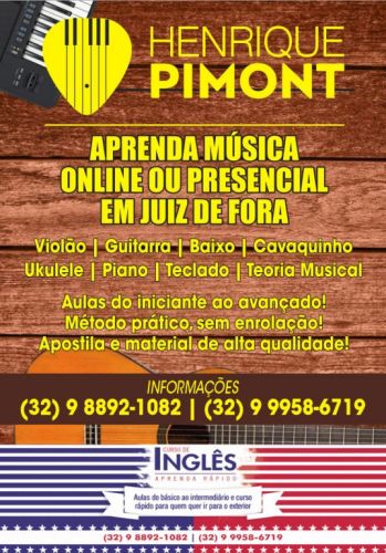 Aulas de violão guitarra baixo teclado piano cavaquinho ukulele e bateria em juizdefora ou online pra todo Brasil 760399