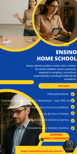 Aulas Particulares de química física e matemática nível médio e superior assessoria acadêmica consultoria industrial consultoria de e-book e livros- Ensino Home School 771684 Aulas Particulares de química física e matemática nível médio e superior assessoria acadêmica consultoria industrial consultoria de e-book e livros- Ensino Home School 771684