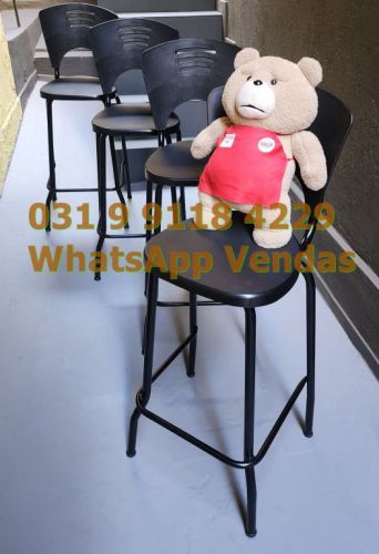 Banqueta Alta Para Bancada Balcão Gourmet Preta - Frete Grátis para Bh Minas Gerais - Nova 769156