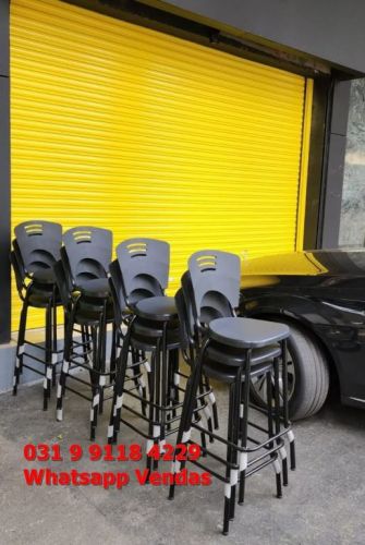 Banqueta Alta Para Bancada Balcão Gourmet Preta - Frete Grátis para Bh Minas Gerais - Nova 769161