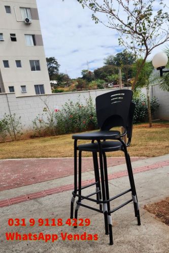 Banqueta Para Bancada Balcão Gourmet Preta - Frete Grátis em Bh 755515