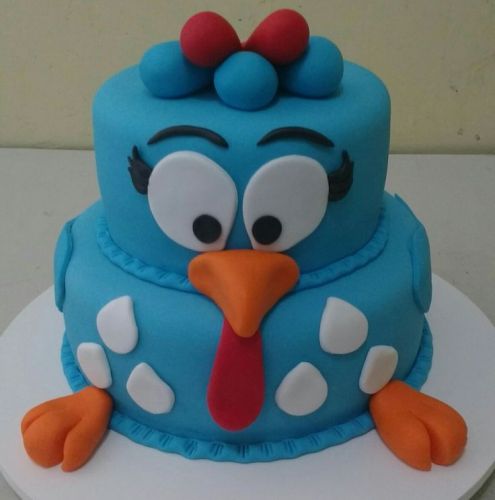 Bolo Galinha Pintadinha 2 andares em Pasta Americana 760623