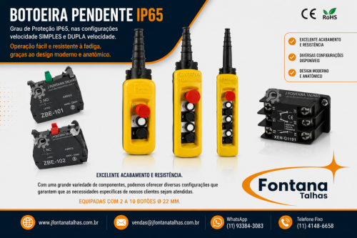 Botoeira Pendente Ip65 Segurança Resistência e Alta Performance para Comandos Industriais 782495 Botoeira Pendente Ip65 Segurança Resistência e Alta Performance para Comandos Industriais 782495
