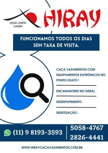 Caça Vazamento Hiray 2826-44-41 Planalto Paulista 693844