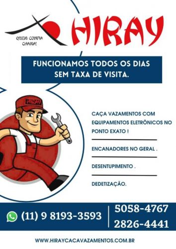 Caça Vazamento Hiray 2826-44-41 Vila Guarani  694900