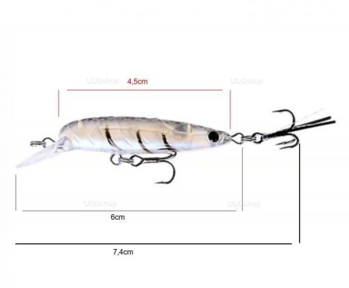 Isca Artificial Tipo Camarão Doido para Pesca 45mm 3g Branca Semi-transparente C127 579678