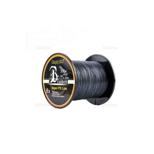 Linha de Pesca Multi-Filamento X8 ANGRYFISH 300 metros 0,23mm 30Lbs 8 Fios 13Kg cor Preta V2 592821