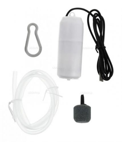 Oxigenador Bomba de AR Oxigênio Usb 5V Portátil. Ideal para Aquário pequeno ou manter Iscas Viva. Peixe ou Camarão. Branca 605187