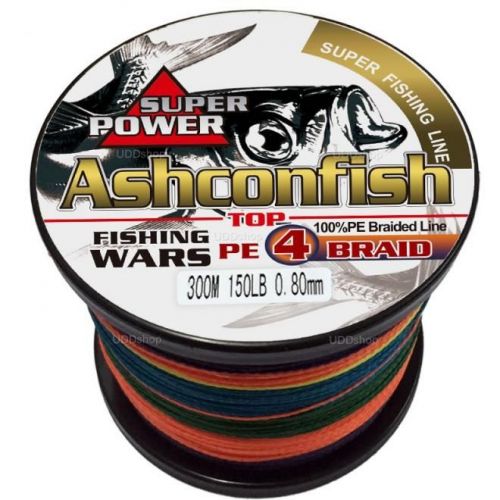 Linha de Pesca Multi-Filamento Ashconfish 300 metros 0,80mm 150Lbs 68kg cor Multi-Cor 605148