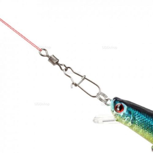 Pesca Kit 100 peças Conector Girador Engate Rápido Snap Swivel Destorcedor Aço 25mm 40Lbs 18Kg 616261