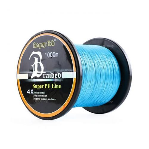 Linha de Pesca Multi-Filamento X4 AngryFish 1000 metros 0,50mm 80Lbs 4 Fios 36Kg cor Azul 671969