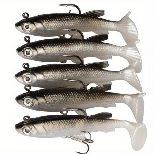 Kit 5Pcs Isca Artificial Tipo Shad Mullet 80mm 12g 671948