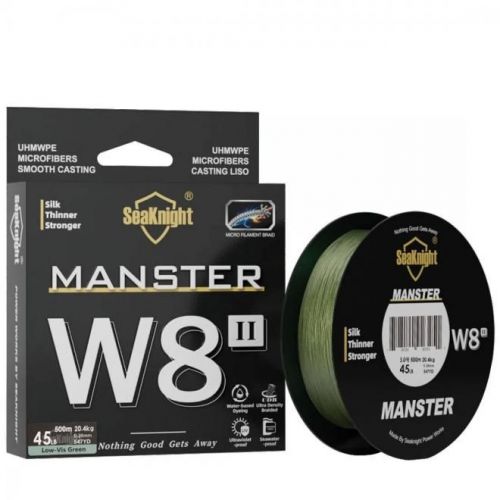 Linha de Pesca Multi-Filamento Manster W8 Fios SeaKnight 500 metros 0,28mm 45Lbs 20Kg cor Verde 690980