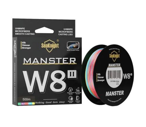 Linha de Pesca Multi-Filamento Manster W8 Fios SeaKnight 500 metros 0,32mm 50Lbs 22.7Kg Multi-Cor 690965