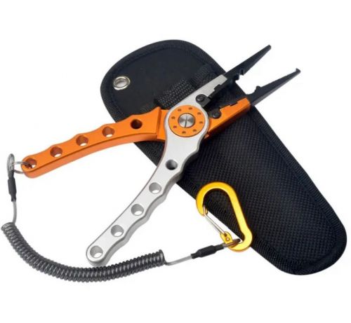 Alicate Multifuncional para Pesca de Aluminio Alta Resistência 19cm cor Laranja Prata 708924