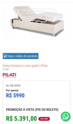 Cama Motorizada com 2 grades e rodas 773249