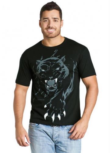 Camiseta preta com estampa frontal 645504