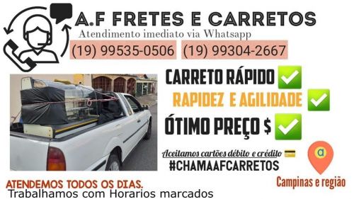 Carreto Pequeno Vila Marieta em Campinas  Fretes Rápidos 673234
