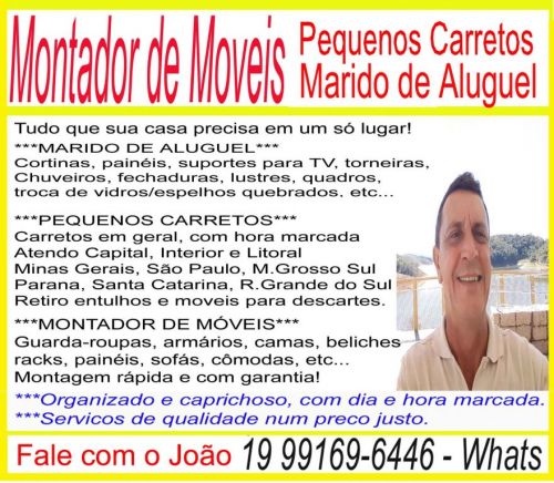 Pequenos Carretos - Montador de Moveis - Marido de  Aluguel em Sumaré 754328