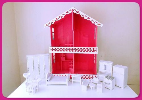 Casinha De Bonecas Em Madeira Toda Mobiliada 743334