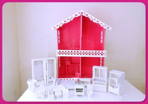 Casinha De Bonecas Em Madeira Toda Mobiliada 743335