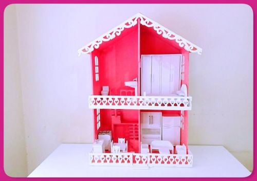 Casinha De Bonecas Em Madeira Toda Mobiliada 743336