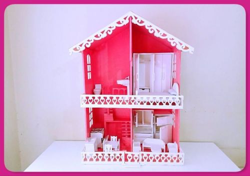 Casinha De Bonecas Em Madeira Toda Mobiliada 743337