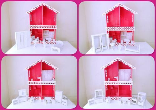 Casinha De Bonecas Em Madeira Toda Mobiliada 743340
