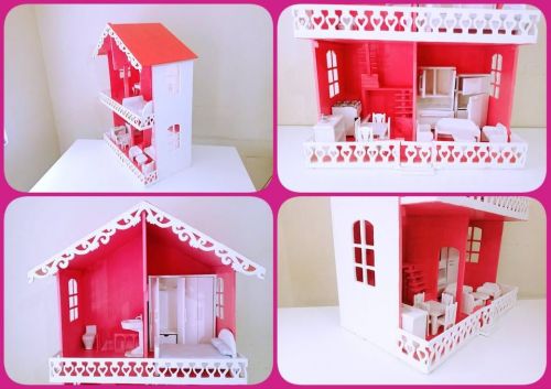 Casinha De Bonecas Em Madeira Toda Mobiliada 743343