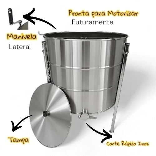 Centrífuga 3212 quadros Manual Extratora de Mel Emporio Inox 775559