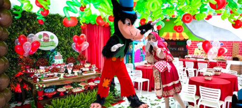 Chapeuzinho Vermelho personagens vivos cosplay Festa infantil 787110