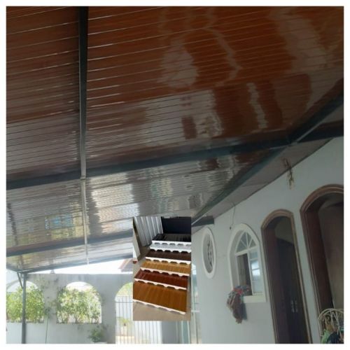 Coberturas em telha de alumíniogalvanizada sanduíche forro ideal para garagem varanda e área externa 782756 Coberturas em telha de alumíniogalvanizada sanduíche forro ideal para garagem varanda e área externa 782756