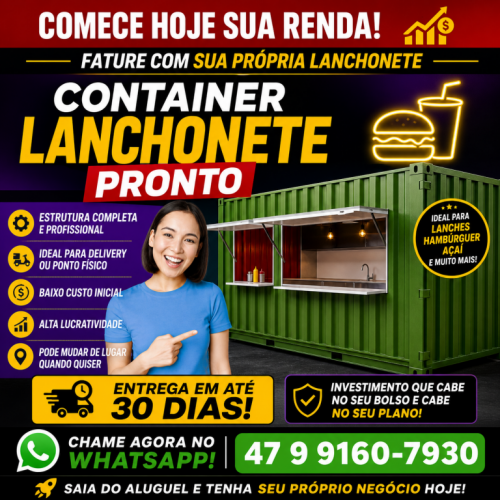 Container Lanchonete a  Venda  – Pronto para Trabalhar 779060